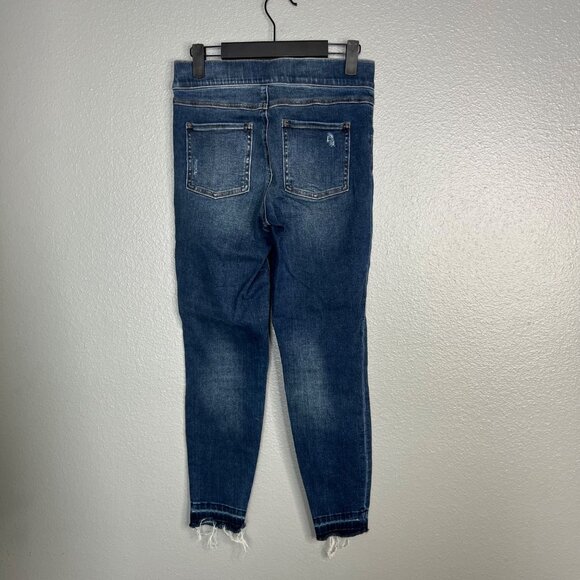 Spanx Women's Pull On Skinny Jeans Size S Midrise Crop Ankle Distressed Raw Hem - Picture 8 of 9